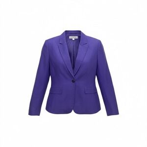 Tahari Arthur S Levine Purple Linen Blend Blazer Womens Size 12 Flaw see pics